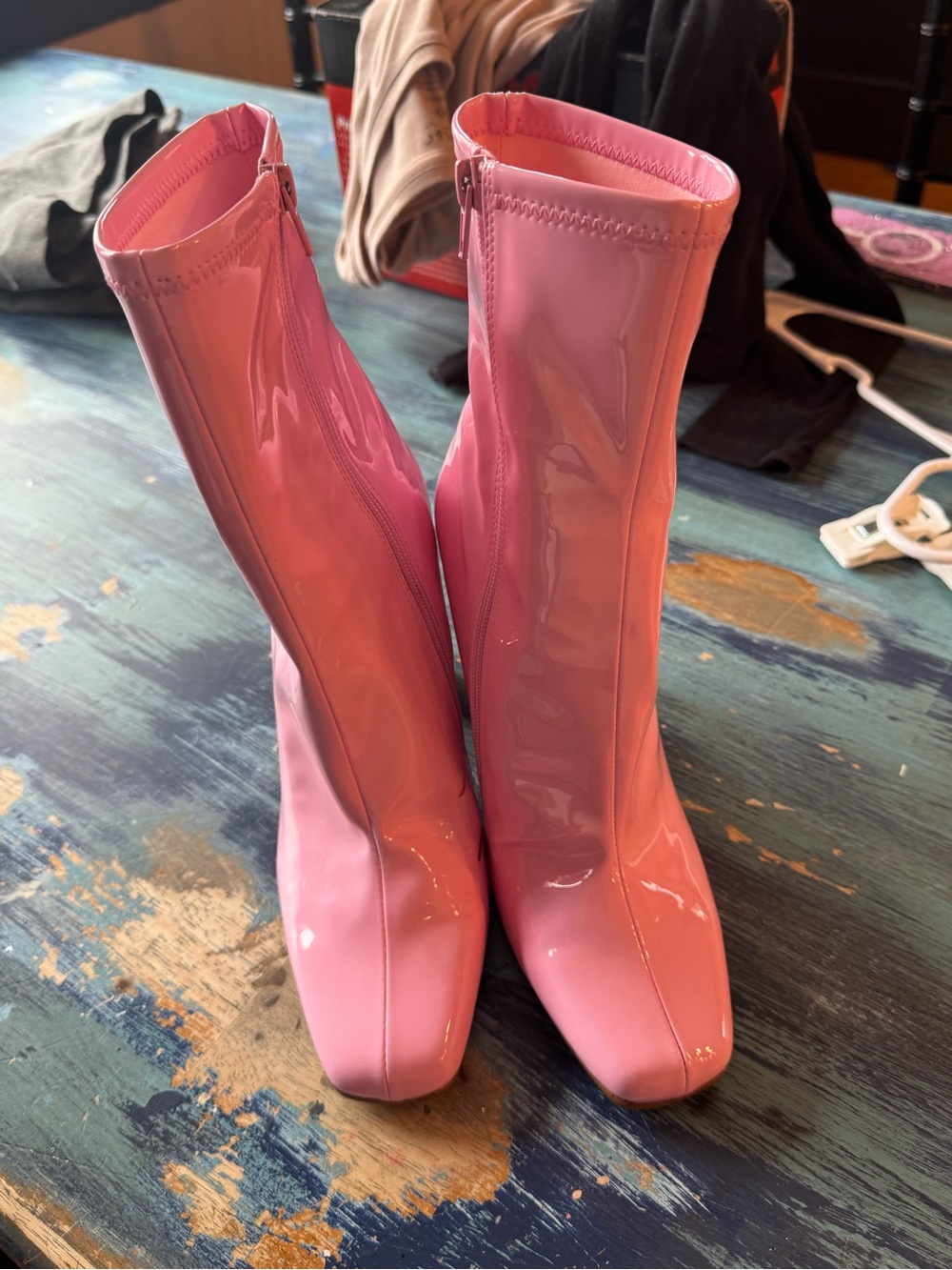 Pink Patent Mid-Calf Women's Boots